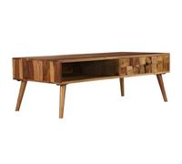 vidaXL Mesa de Centro Madera Maciza Acacia Acabado Miel 110x50x37 cm