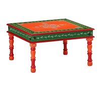 vidaXL Mesa de Centro Madera Maciza de Mango Naranja Pintada a Mano