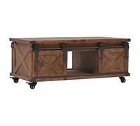 vidaXL Mesa de Centro Madera Maciza Marrón 91x51x38 cm Mesilla Mueble Auxiliar