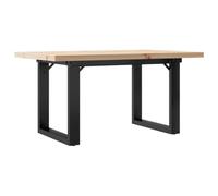 vidaXL Mesa de Centro Marco O Madera Maciza Pino y Acero 80x50x40,5 cm
