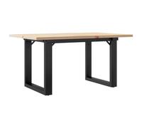 vidaXL Mesa de Centro Marco O Madera Maciza Pino y Acero 80x50x40 cm