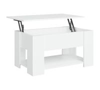 vidaXL Mesa de Centro Mesita Auxiliar Consola Lateral Salón Sofá Sala de Estar Café Muebles Mobiliario Madera Contrachapada Blanco 79x49x41 cm
