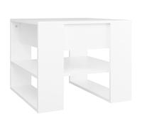 vidaXL Mesa de Centro Mesita Auxiliar Consola Lateral Salón Sofá Sala de Estar Café Muebles Mobiliario Madera Contrachapada Blanco 55,5x55x45 cm