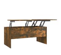 vidaXL Mesa de Centro Mesita Auxiliar Consola Lateral Salón Sofá Sala de Estar Café Muebles Mobiliario Contrachapado Roble Ahumado 102x50,5x46,5 cm