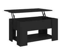vidaXL Mesa de Centro Mesita Auxiliar Consola Lateral Salón Sofá Sala de Estar Café Muebles Mobiliario Madera Contrachapada Negra 79x49x41 cm