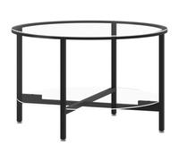 Mesa De Centro Vidrio Templado Negro Y Transparente 70 Cm Vidaxl