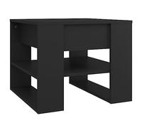 vidaXL Mesa de Centro Mesita Auxiliar Consola Lateral Salón Sofá Sala de Estar Café Muebles Mobiliario Madera Contrachapada Negro 55,5x55x45 cm