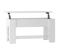 vidaXL Mesa de Centro Mesita Auxiliar Consola Lateral Salón Sofá Sala de Estar Café Muebles Mobiliario Madera Contrachapada Blanco Brillo 101x49x52 cm
