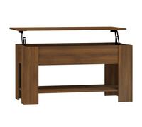 vidaXL Mesa de Centro Mesita Auxiliar Consola Lateral Salón Sofá Sala de Estar Café Muebles Mobiliario Madera Contrachapada Marrón Roble 101x49x52 cm
