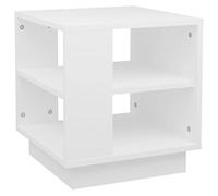 vidaXL Mesa de Centro Mesita Auxiliar Consola Lateral Salón Sofá Sala de Estar Café Muebles Mobiliario Madera Contrachapada Blanco 40x40x43 cm