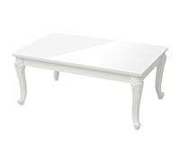 vidaXL Mesa de Centro, Mesita Auxiliar de Sofá, Mesa de Teléfono, Mesita Decorativa para Salón Hogar, Madera de Ingeniería Blanco Brillo