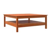 vidaXL Mesa de Centro Madera Maciza de Pino marrón Cera 100x100x40 cm