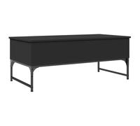 vidaXL Mesa de Centro, Mesita de Sofá con Almacenamiento, Mueble Auxiliar, Decoración para Salón Hogar, Madera de Ingeniería y Metal Negro