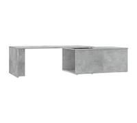 vidaXL Mesa de Centro Mesita Lateral Sofá para Teléfono Té Café Decoración Salón Oficina Sala Estante de Almacenamiento de Contrachapada Gris Hormigón