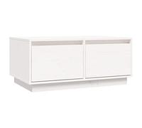 vidaXL Mesa de Centro Mueble Mesita Auxiliar Almacenamiento Café Salón Sala de Estar Comedor Cocina Hogar de Madera Maciza de Pino Blanco