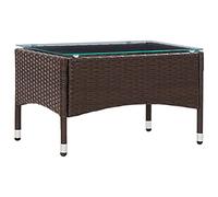 Mesa De Centro De Ratán Sintético Marrón 60x40x36 Cm Vidaxl