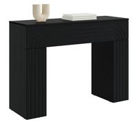 vidaXL Mesa de Centro Negro 102 x 35 x 75 cm Madera de ingeniería, Mesa de café Rectangular Moderna, Estilo Chic para la Sala, diseño Compacto, Resistente a la Humedad, Madera de ingeniería