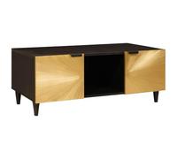 vidaXL Mesa de Centro Negro y Dorado 100 x 54 x 40 cm, Mesa de café para Sala, Madera de Mango, un Toque Moderno, Funcional y en Negro con Oro