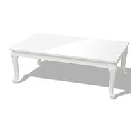 vidaXL Mesa de Centro Rectangular Blanco Brillo 115x65x42 cm Mesilla Auxiliar