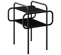 vidaXL Mesa de Centro Roble Negro 40 x 40 x 51 cm Madera de ingeniería, Mesa de Café Estilosa, Rectangular, Diseño Moderno, Fácil de Limpiar, 2 Niveles, Madera, Mueble Práctico