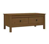 Mesa de centro madera maciza de pino marrón miel 100x50x40 cm