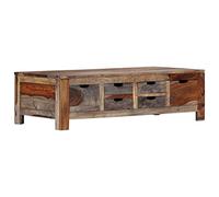 Mesa De Centro Madera Maciza De Sheesham Gris 100x50x30 Cm Vidaxl