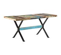 vidaXL Mesa de comedor 160 x 80 x 76 cm de madera maciza de recuperación