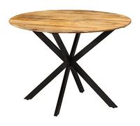 Mesa De Comedor Madera Maciza De Mango Y Acero 110x78 Cm Vidaxl