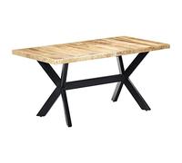 vidaXL Mesa de Comedor Cocina Salón Hogar Casa Bricolaje Decoración Oficina Despacho Jardín Mobiliario 160x80x75 cm Madera Mango en Bruto Maciza