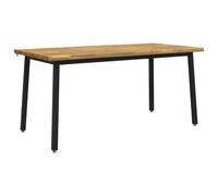 vidaXL Mesa de Comedor con Borde Natural 140 x 90 x 75 cm Blanco