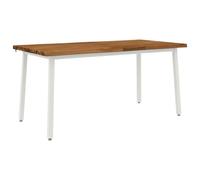 vidaXL Mesa de Comedor con Borde Natural 160 x 80 x 75 cm Natural