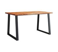 vidaXL Mesa de Comedor con Borde Vivo Madera Maciza Acacia 140x80x75cm, Mesa, Mesa de Restaurante, Mesa de mostrador, Mesa de Cocina