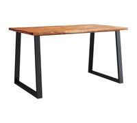 vidaXL Mesa de Comedor con Borde Vivo Madera Maciza Acacia 140x80x75cm, Mesa, Mesa de Restaurante, Mesa de mostrador, Mesa de Cocina