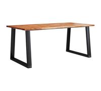 Mesa de comedor con borde vivo madera maciza acacia 180x90x75cm