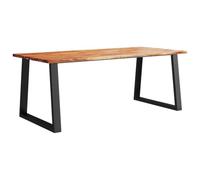 Mesa de comedor con borde vivo madera maciza acacia 200x90x75cm