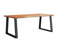 Mesa de comedor con borde vivo madera maciza acacia 200x90x75cm