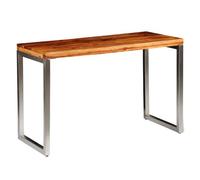 Vidaxl mesa de comedor con patas de acero madera maciza