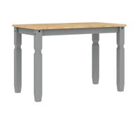 Vidaxl mesa de comedor corona madera maciza de pino gris 112x60x75 cm