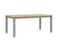 Vidaxl mesa de comedor corona madera maciza de pino gris 180x90x75 cm