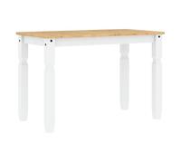 Vidaxl mesa de comedor corona madera maciza pino blanco 112x60x75 cm