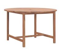 vidaXL Mesa de comedor de jardín, diámetro de 110 x 75 cm, diseño redondo, madera maciza de teca, resistente al agua y duradera, aspecto clásico, perfecta para jardín, patio o cocina
