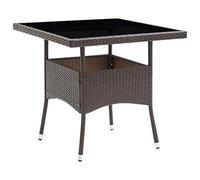 vidaXL Mesa de comedor de jardín – robusta y estable, ratán sintético marrón