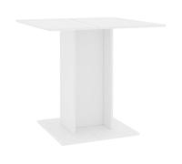 Mesa de comedor de madera contrachapada blanco 80x80x75 cm