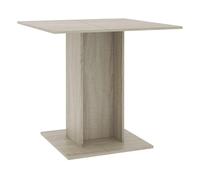 Vidaxl mesa de comedor de madera contrachapada color roble 80x80x75 cm