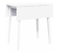 Vidaxl mesa de comedor de madera maciza de caucho blanco