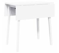 Vidaxl mesa de comedor de madera maciza de caucho blanco