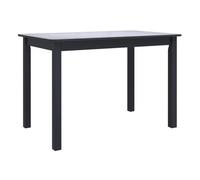 Vidaxl mesa de comedor de madera maciza de caucho negro 114x71x75 cm