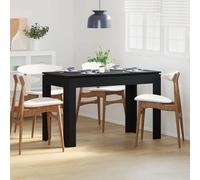 vidaXL Mesa de comedor de negro de 120x60x76 cm, fabricada en madera de ingeniería