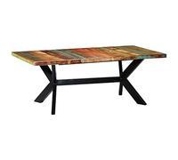 vidaXL Mesa de Comedor Madera Maciza Reciclada Mobiliario Hogar Práctica Funcional Muebles Interiores Diseño Clásico Elegante Duradera 200x100x75cm