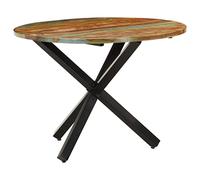 vidaXL Mesa de Comedor Salón Sala de Estar Muebles Mobiliario Soporte Exterior Cocina Duradera Estable Madera Maciza Reciclada Redonda 100x100x75 cm